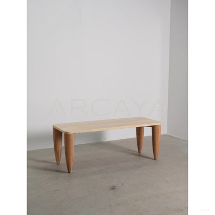 Travertine Elephant Leg Table - scene
