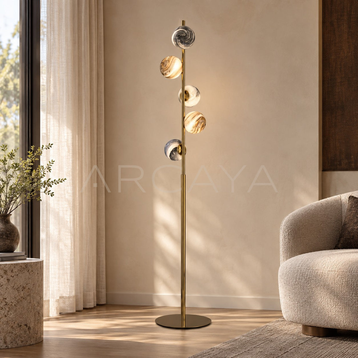 Five Stone Disc Floor Lamp 22012 - main