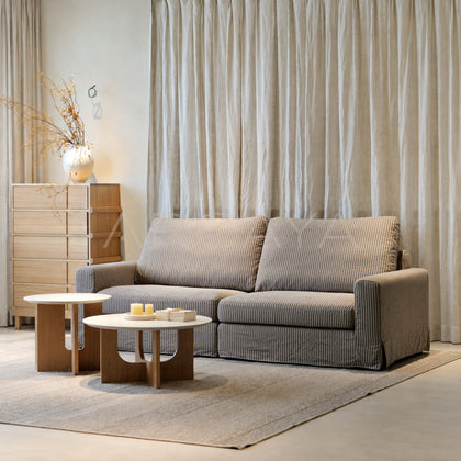 Dio Floating Island Sofa Striped Linen - main