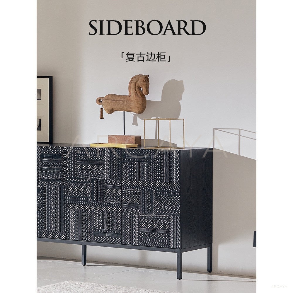 Vintage Carved Sideboard in detail