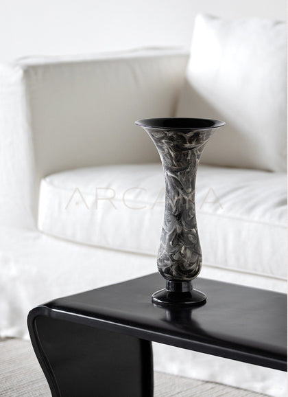 Xiangda Collab Black Silver Marble Pattern Vase - scene