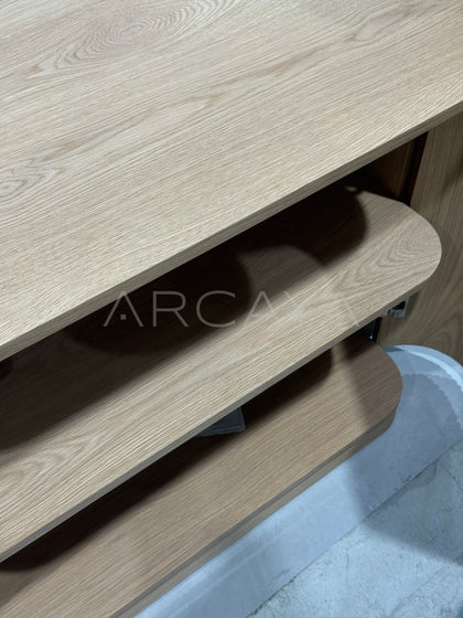 Natural Wood Storage Sideboard - detail