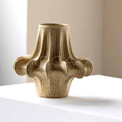 Pleated Petal Ceramic Vase - main
