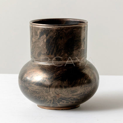 Vintage Distressed Bronze Ceramic Vase - main
