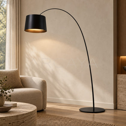 Extra Long Black Arc Floor Lamp 60031 - main