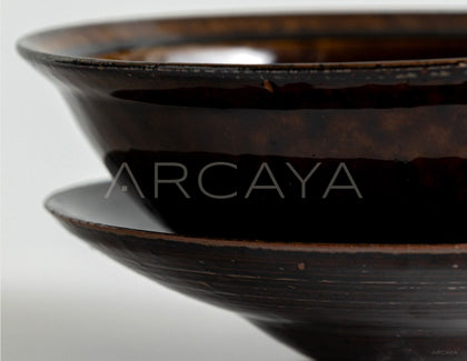 Sunxun Collab Vintage Brown Glaze Conical Bowl - scene