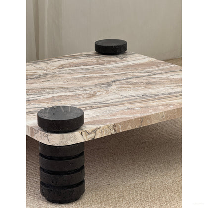 Travertine Pattern Small Side Table - scene