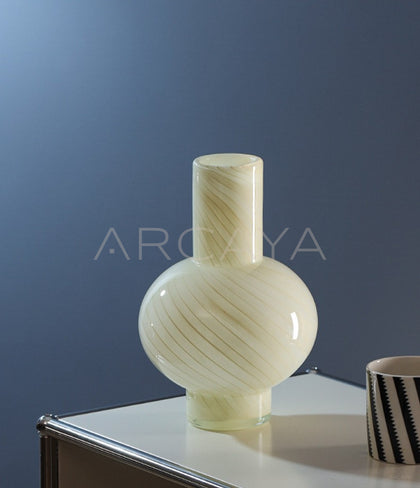Mid Century Striped Gourd Vase - scene