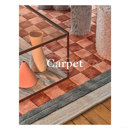 Red Brown Checkerboard Rug Dsm P006 C03 - scene