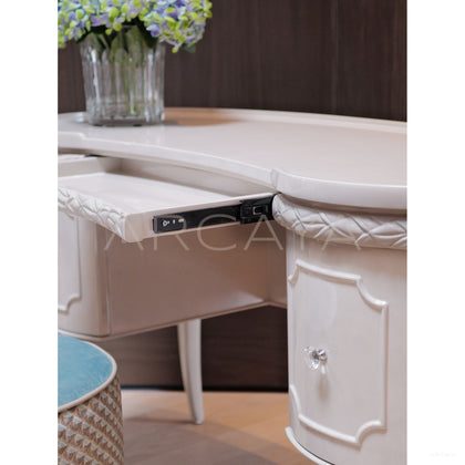 Cream White Classical Desk - scene