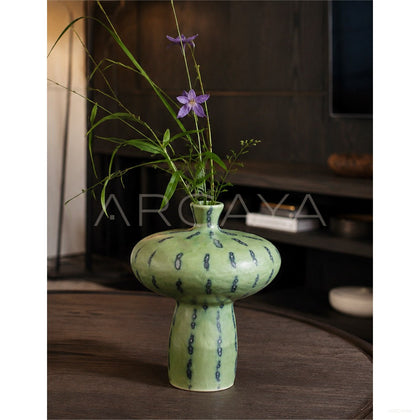 Dadan Green Spot Ceramic Vase - scene