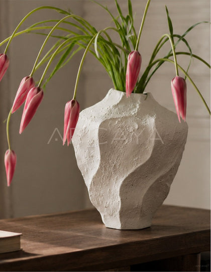 Handmade Stoneware Irregular Vase - scene