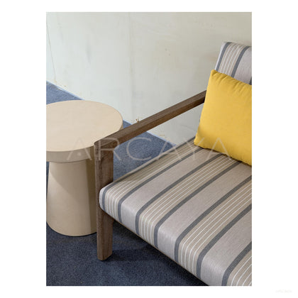 California Teak Sunbrella Outdoor Set - scene