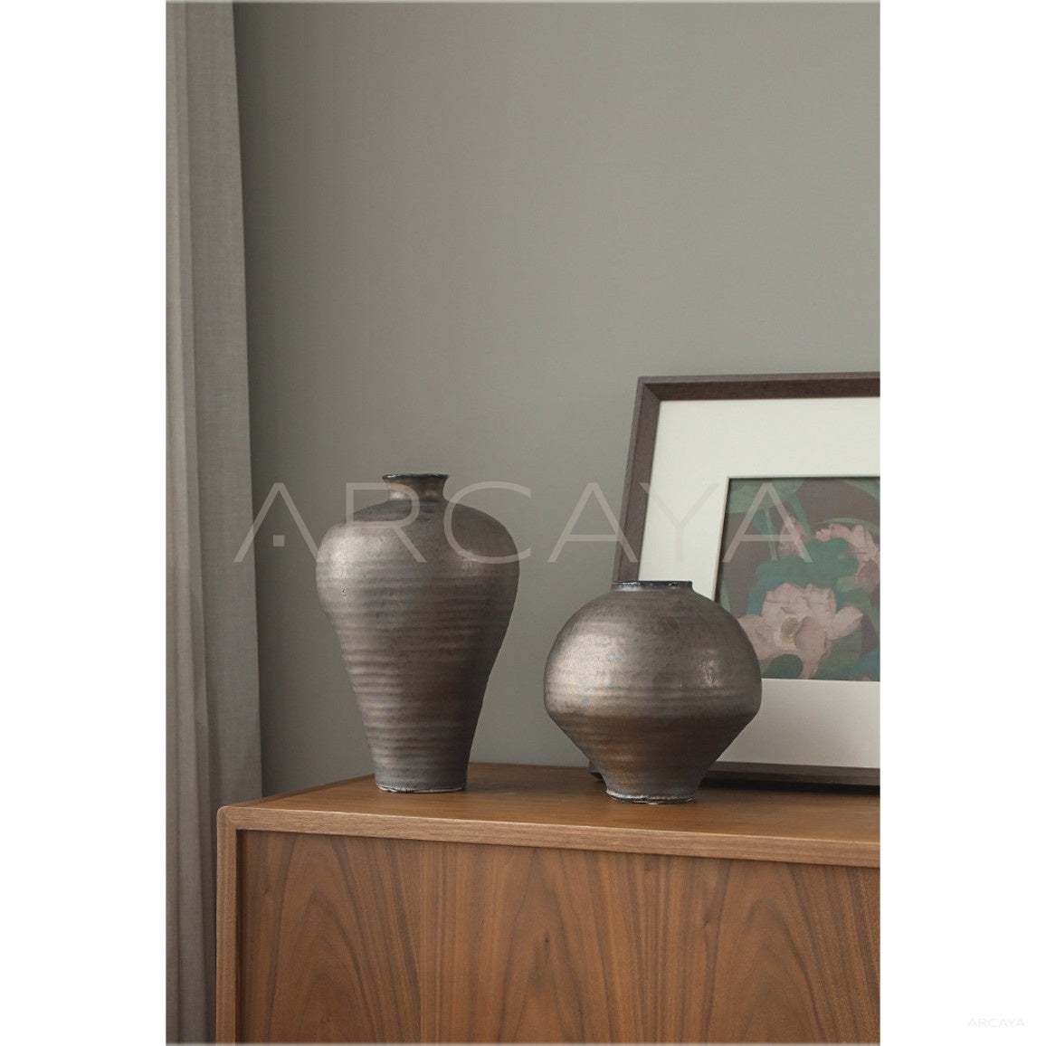 Artistic Wabi Sabi Mid Century Jar Vase in detail