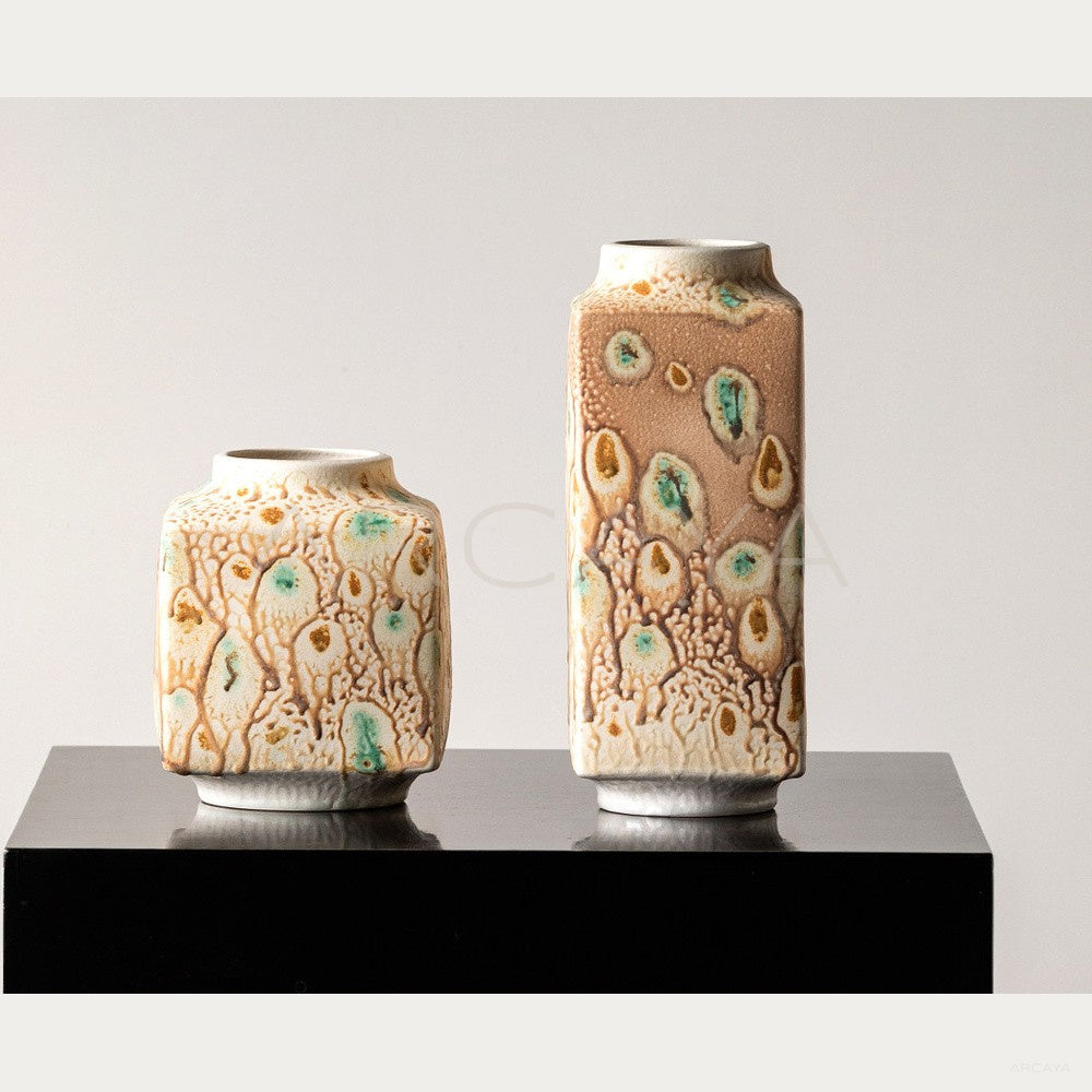Vintage Kiln Glaze Speckled Ceramic Vase - main