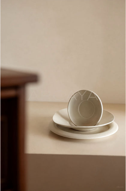 Amu Collab Handmade Ceramic Plate Bowl Set - scene