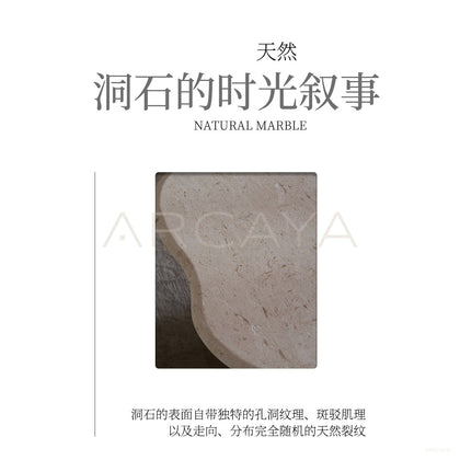 Italian Irregular Cloud Travertine Coffee Table - scene