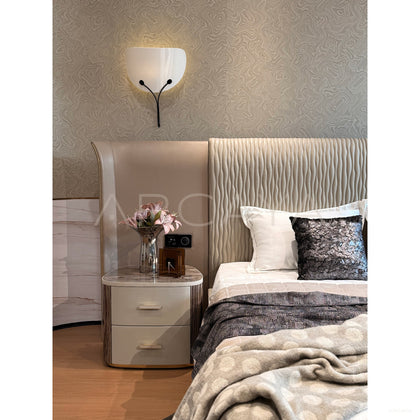 Wide Headboard Queen Bed - scene