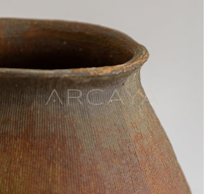 Dadan Vintage Ribbed Ceramic Vase - scene