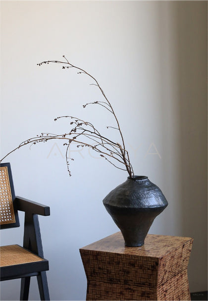 Black Wabi Sabi Jingdezhen Jar Vase - scene