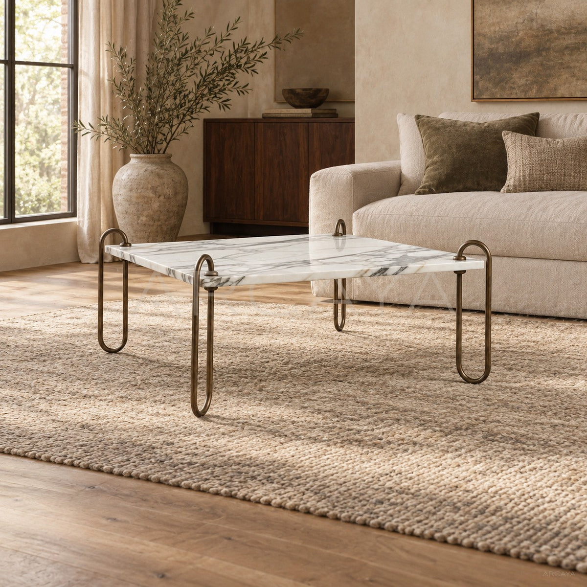 Square Marble Coffee Table in detail