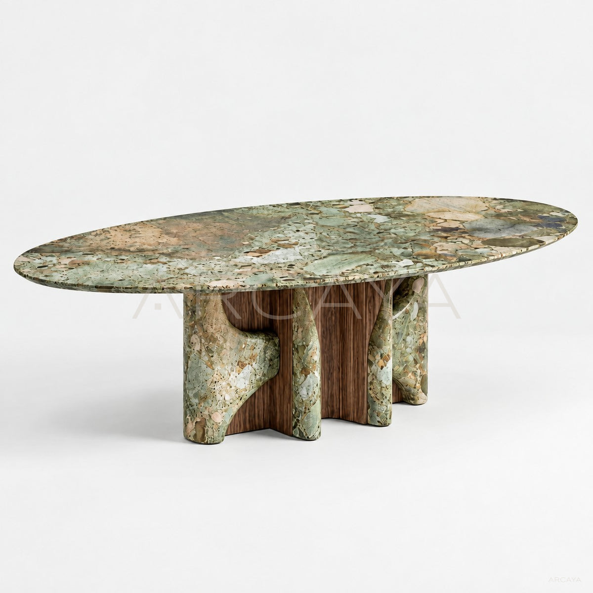 Monet Forest Stone Oval Dining Table - main