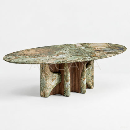 Monet Forest Stone Oval Dining Table - main
