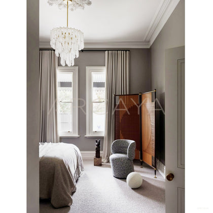 Leather Geometric French Bedroom Screen - scene