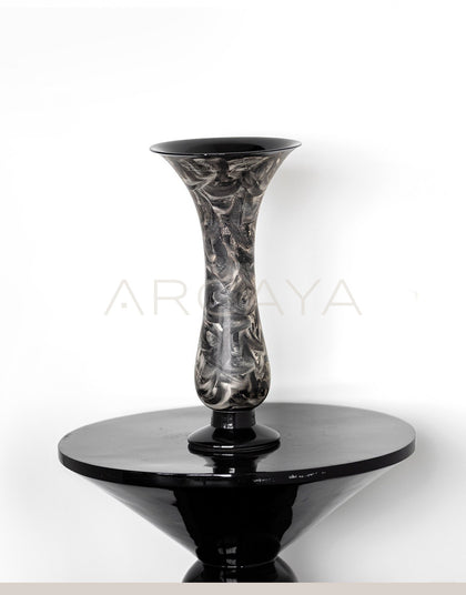 Xiangda Collab Black Silver Marble Pattern Vase - scene