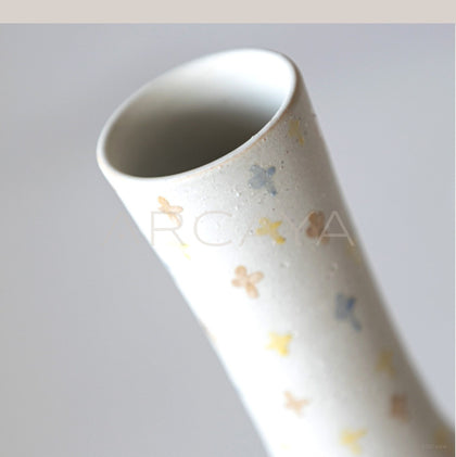 Dadan Hand Painted Cross Pattern Long Neck Vase - scene