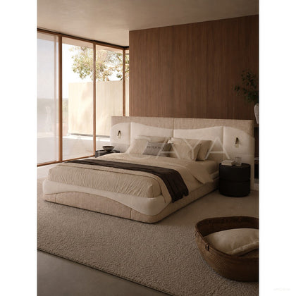 Master Bedroom Wide Headboard Bed - scene