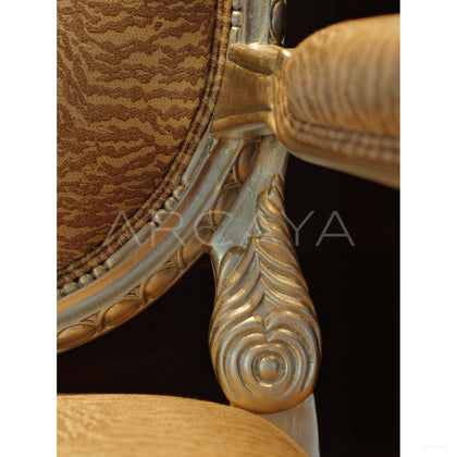 Silver Leaf Hand Carved Animal Print Chair - scene