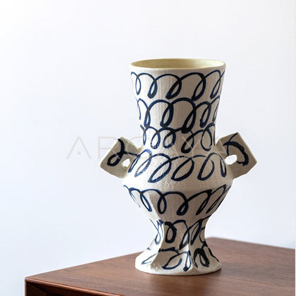 Dadan Hand Painted Double Ear Vase 2 - main