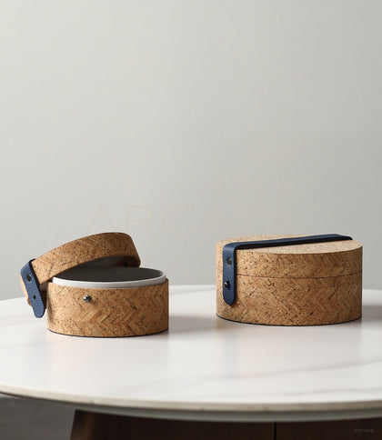 Natural Cork Woven Jewelry Storage Box - scene