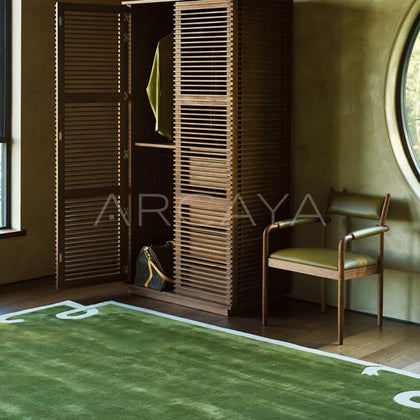 Olive Green Rug - scene