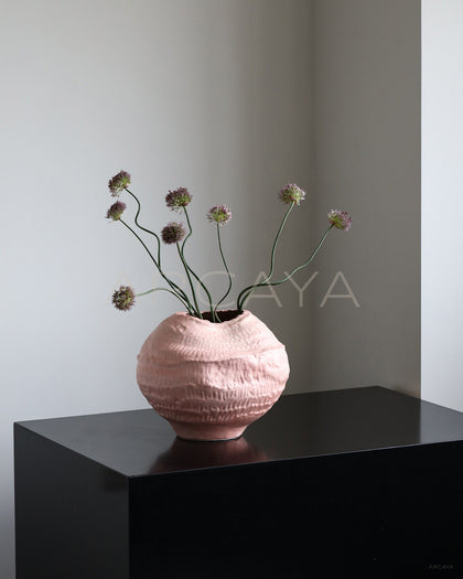 Wabi Sabi Pink Sand Textured Ceramic Vase - scene