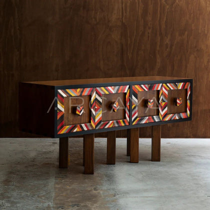 Yiduo Hand Painted Solid Wood Sideboard - scene