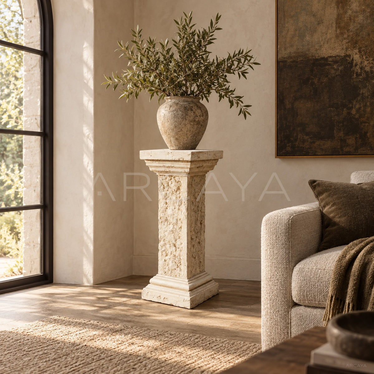 Eroded Sculpture Pedestal Table in detail