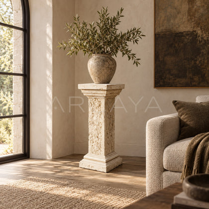 Eroded Sculpture Pedestal Table - scene