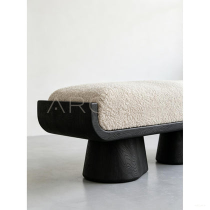 Sculptural Oak Bench - scene
