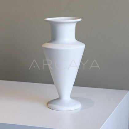 Mid Century White Ceramic Vase - main