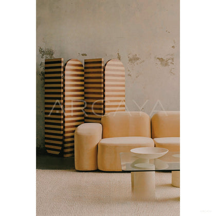 Striped Mid Century Folding Screen - scene