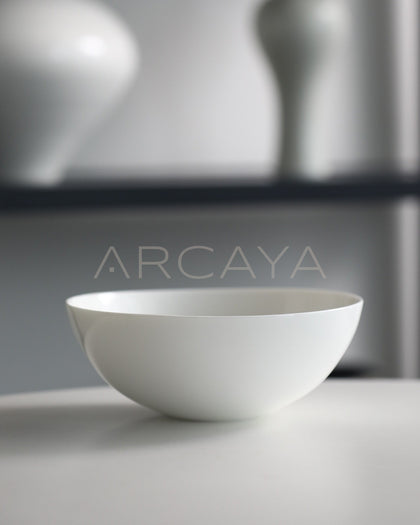 Sunxun Collab Pure White Ceramic Conical Bowl - scene