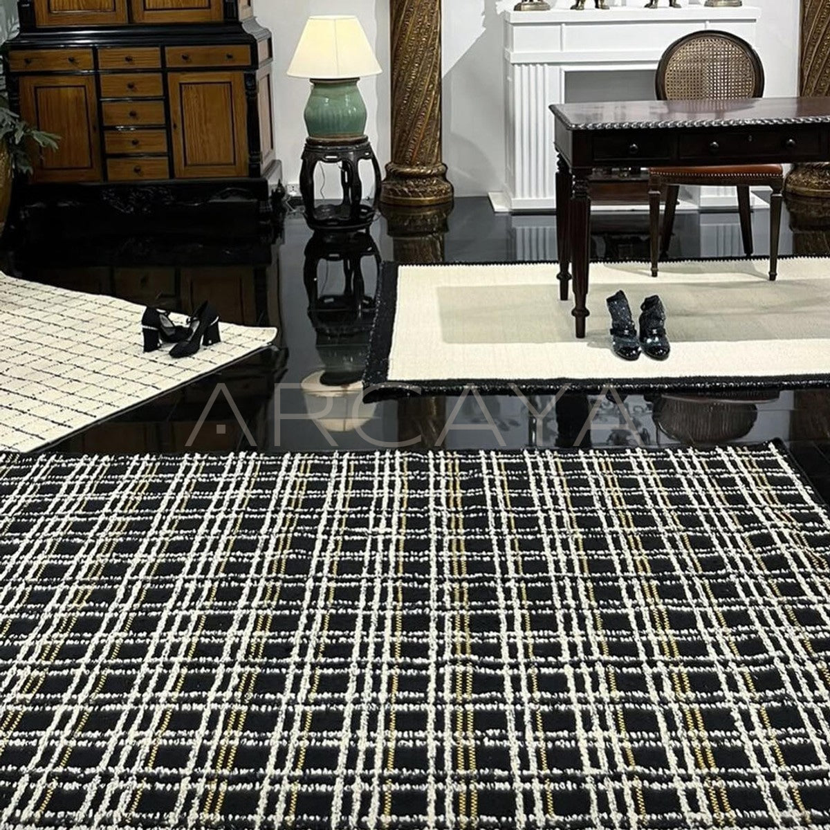 Tweed Style Living Room Rug in detail