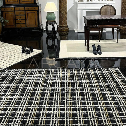 Tweed Style Living Room Rug - scene