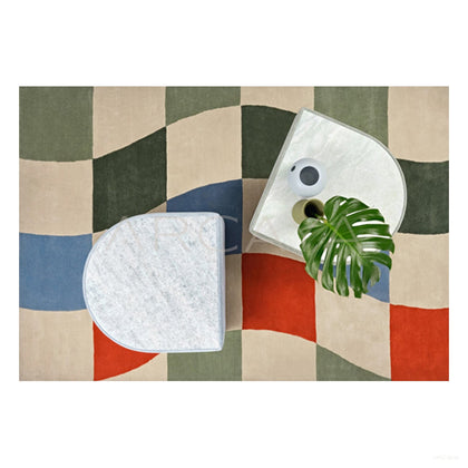 Colorful Wave Checkerboard Rug Dsm P010 C03 - scene