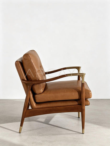 Genuine Leather Lounge Chair - scene