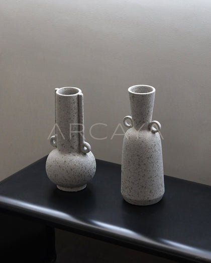 Double Ear Wabi Sabi Ceramic Vase Desktop - scene