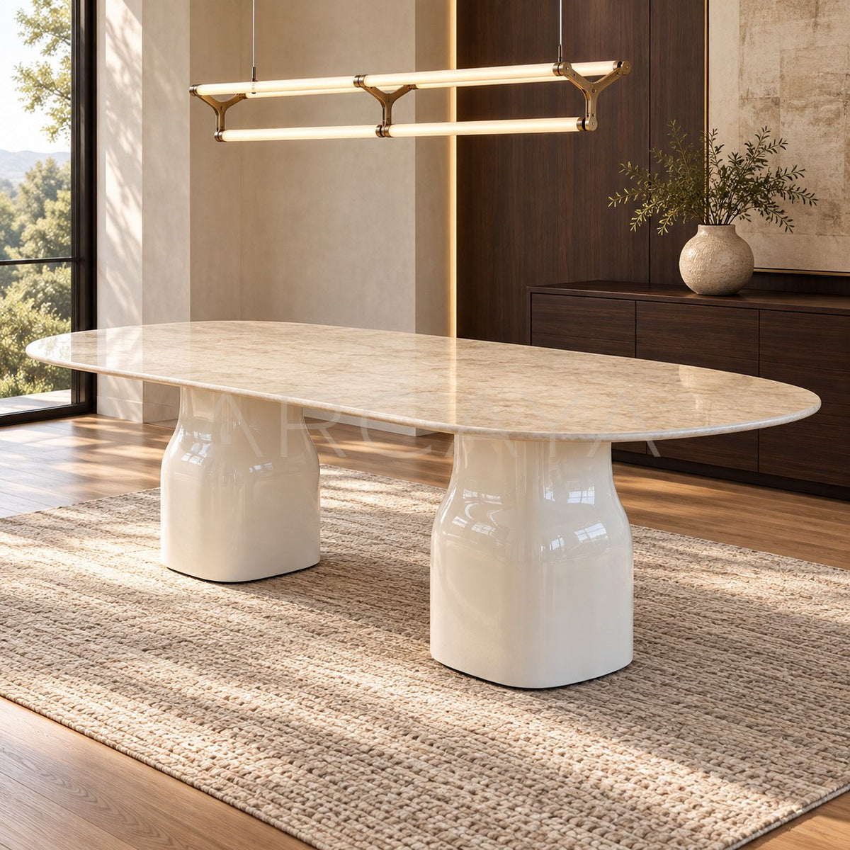 Marble Dining Table Villa in detail