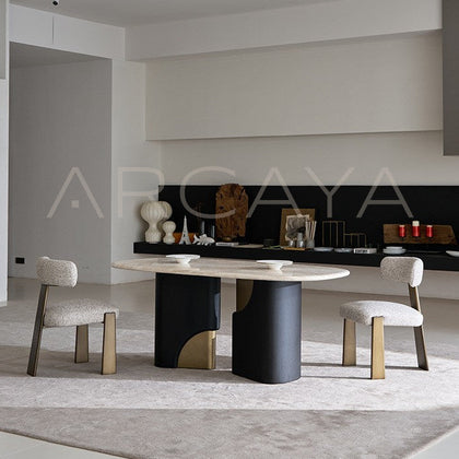 Natural Texture Dining Table - scene
